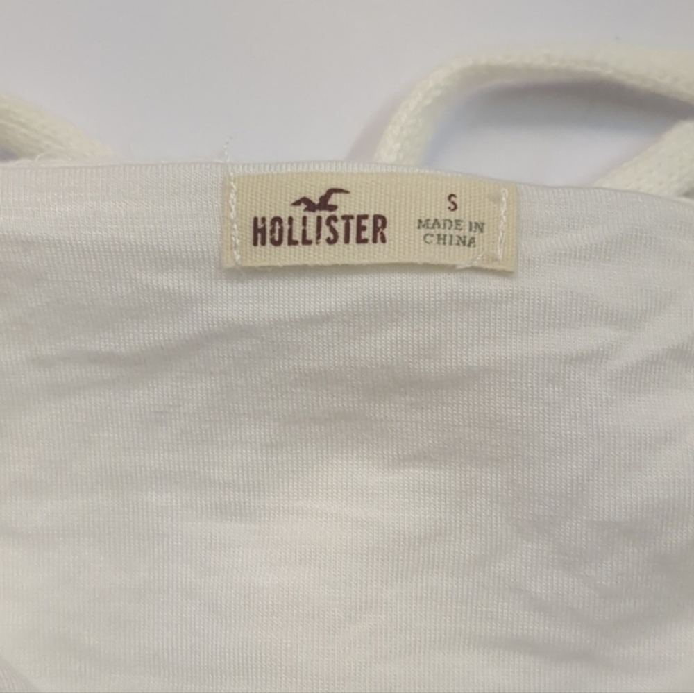 Hollister White Knit Embroidered Halter Top NWT - Picture 4 of 5